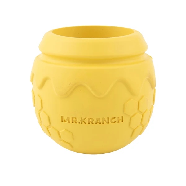 Игрушка Mr. Kranch Горшочек меда с ароматом сливок желтый для собак 9*8 см