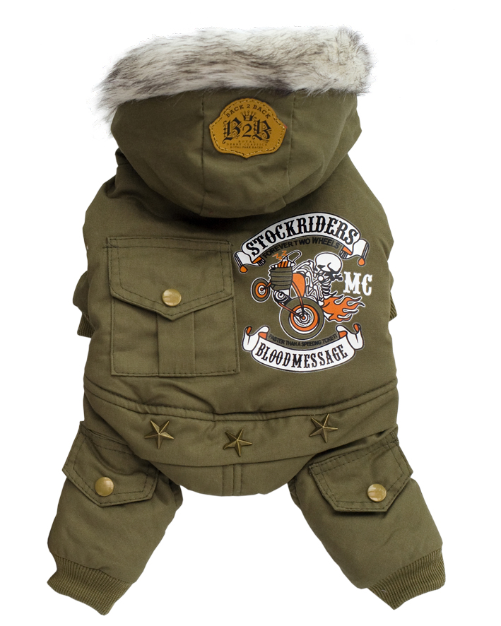 Комбинезон Уют с мехом зеленый для собак