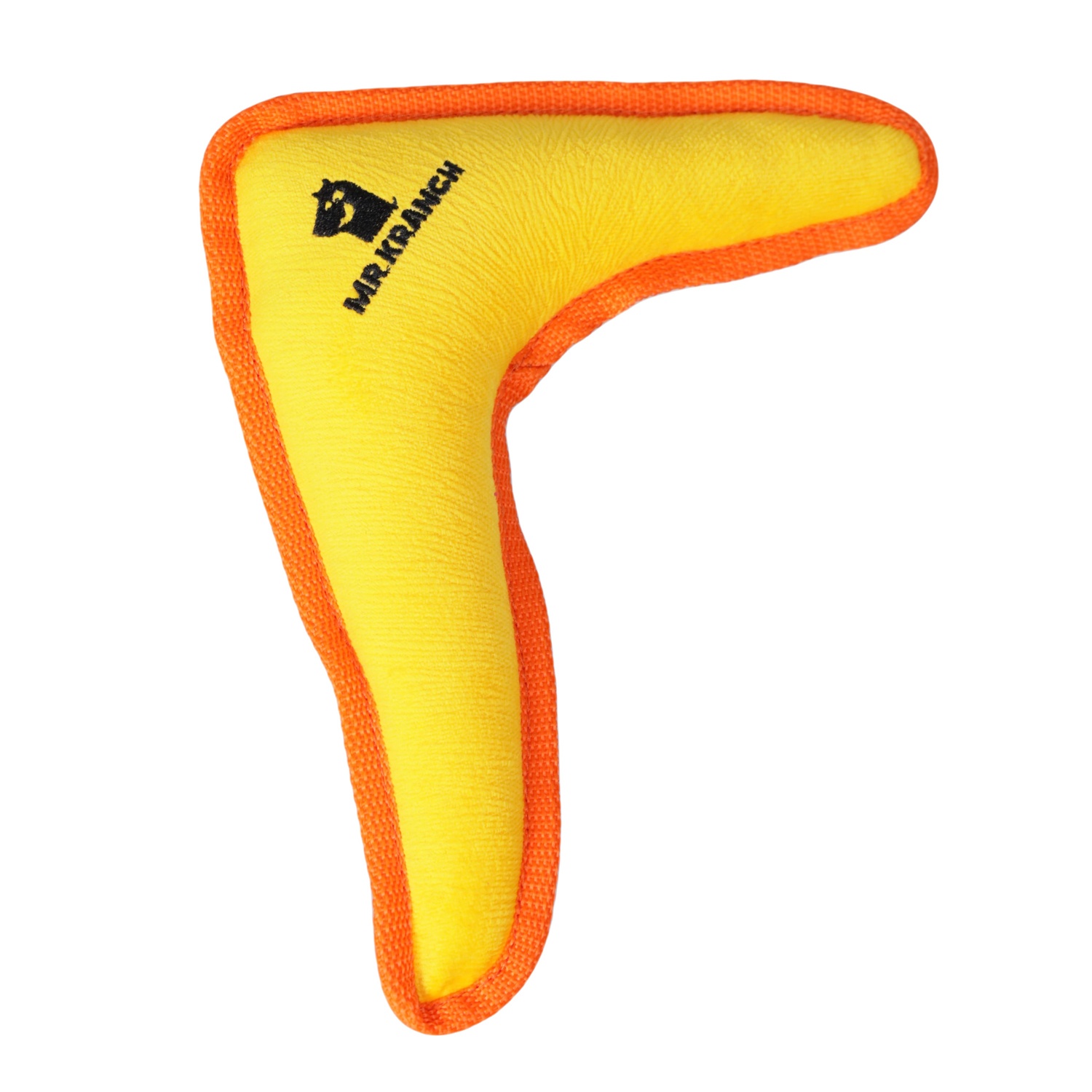 Игрушка Mr. Kranch Бумеранг с пищалкой желтый для собак 34*28,5*5 см