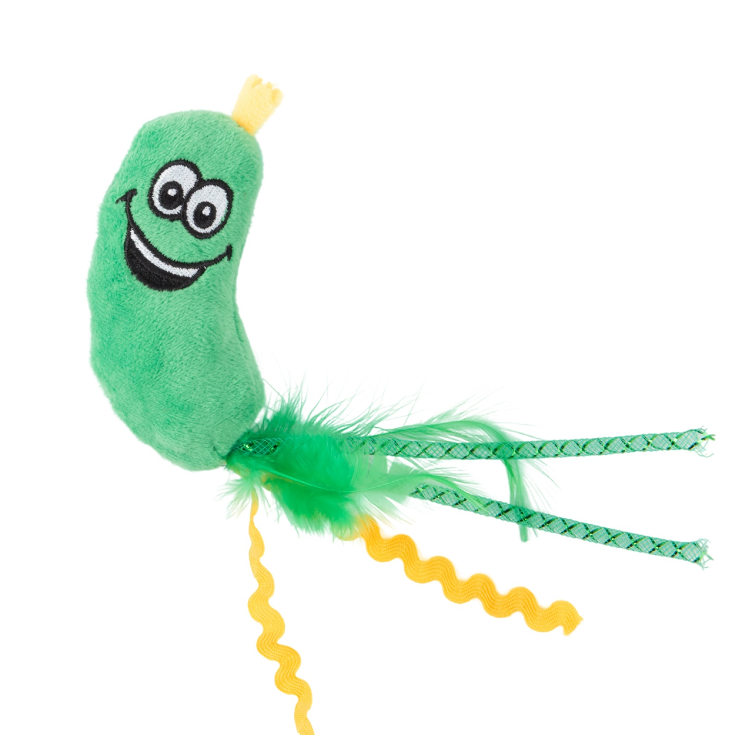 Игрушка Mr. Kranch Огурчик плюшевая с кошачьей мятой зеленый для кошек 17 см