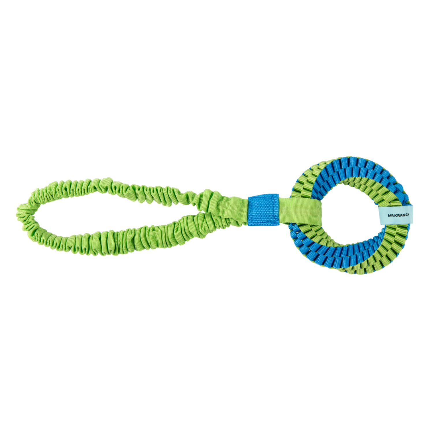 Игрушка Mr. Kranch Плетеное кольцо-спираль на резинке зеленый для собак 12 см