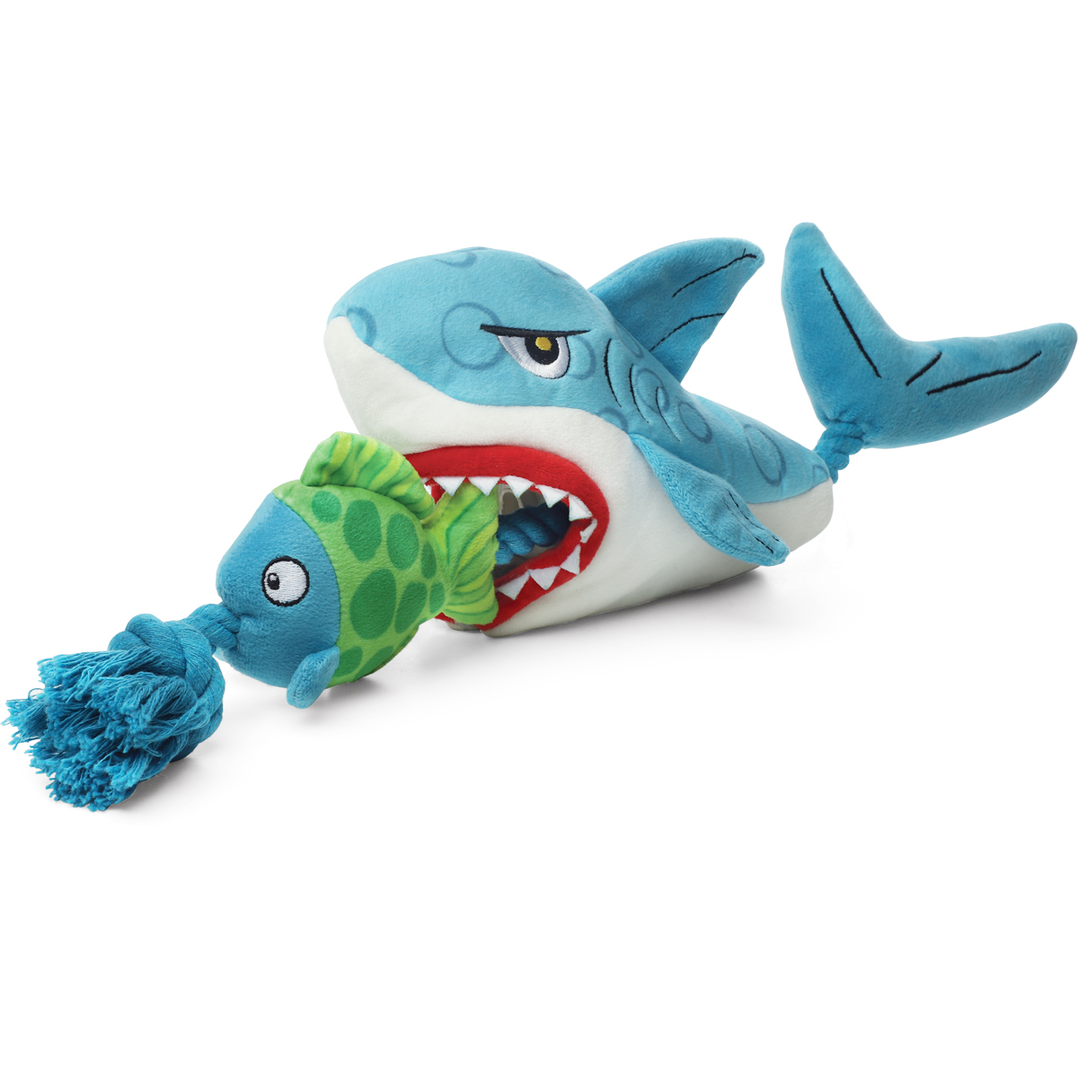 Игрушка GiGwi Акула с рыбой на веревке для собак