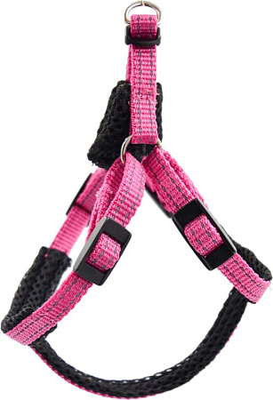 Шлейка ZooExpress Fresh Line капрон/сетка быстросъемная регулируемая малиновая для собак 30-40 см