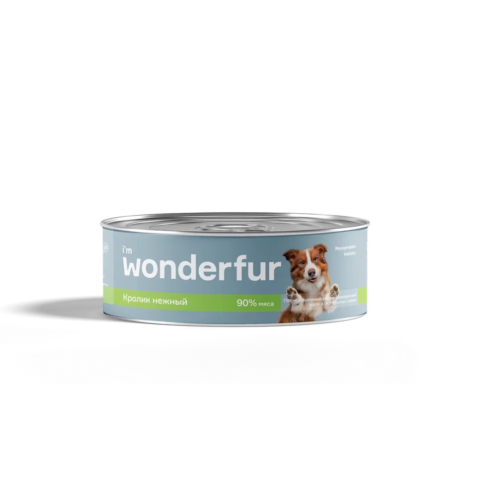 Wonderfur Holistic Нежный кролик консервы для собак 100 г