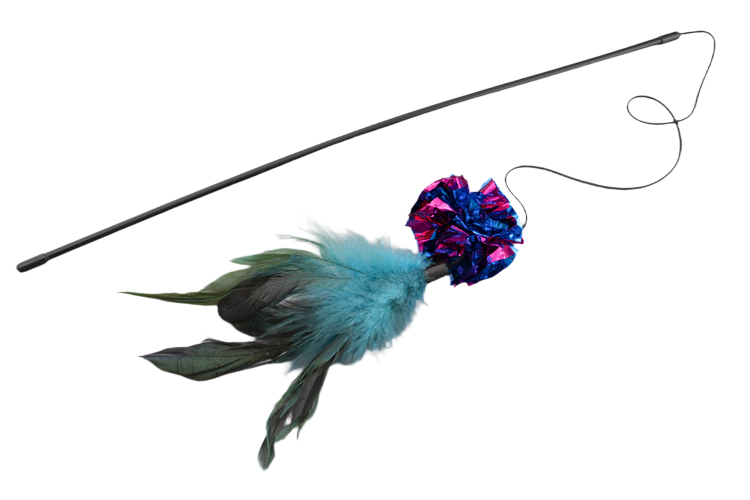 Игрушка-дразнилка Wogy Шар шуршалка с перьями для кошек 45 см