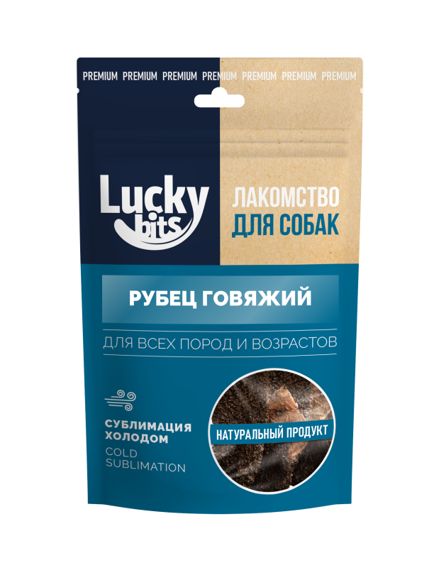 Лакомство Lucky bits Рубец говяжий для собак 35 г 1