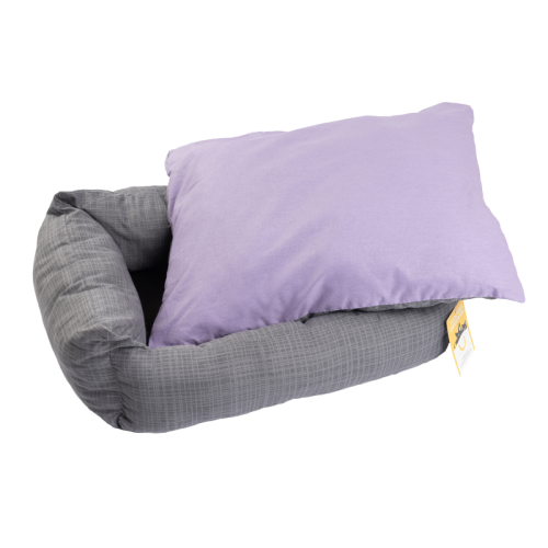 Лежанка Моськи-Авоськи Сказка поплин лаванда-серый для животных 68*52*16 см