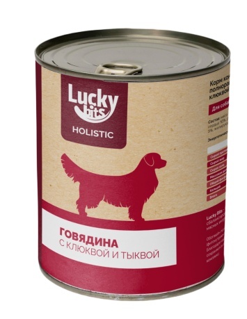 Lucky bits Holistic Говядина с клюквой и тыквой консервы для собак 2