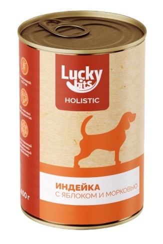 Lucky bits Holistic Индейка с яблоком и морковью консервы для собак