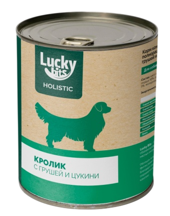Lucky bits Кролик с грушей и цукини консервы для собак 2