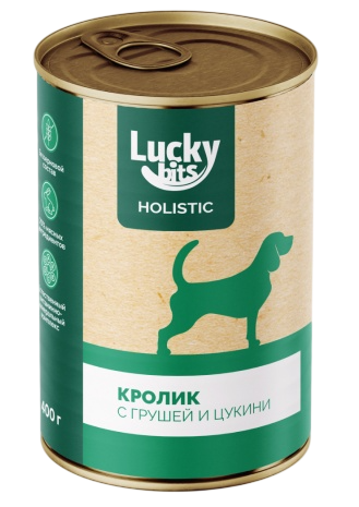 Lucky bits Кролик с грушей и цукини консервы для собак