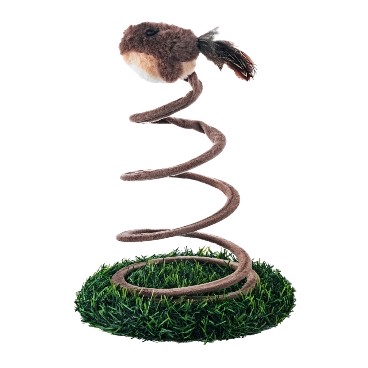 Игрушка Wogy Птичка с перьями поющая для кошек 9*6 см