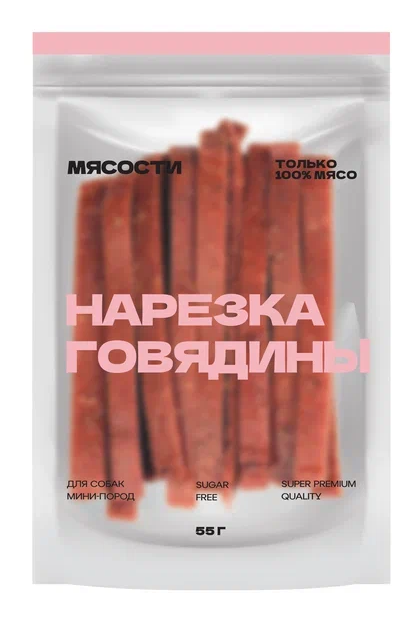 Лакомство Мясости Нарезка из говядины для собак 55 г