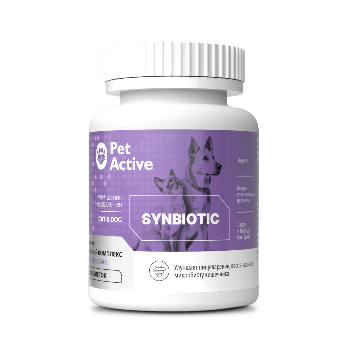 Комплекс PetActive Витаминно-минеральный Синбиотик для улучшения пищеварения животных