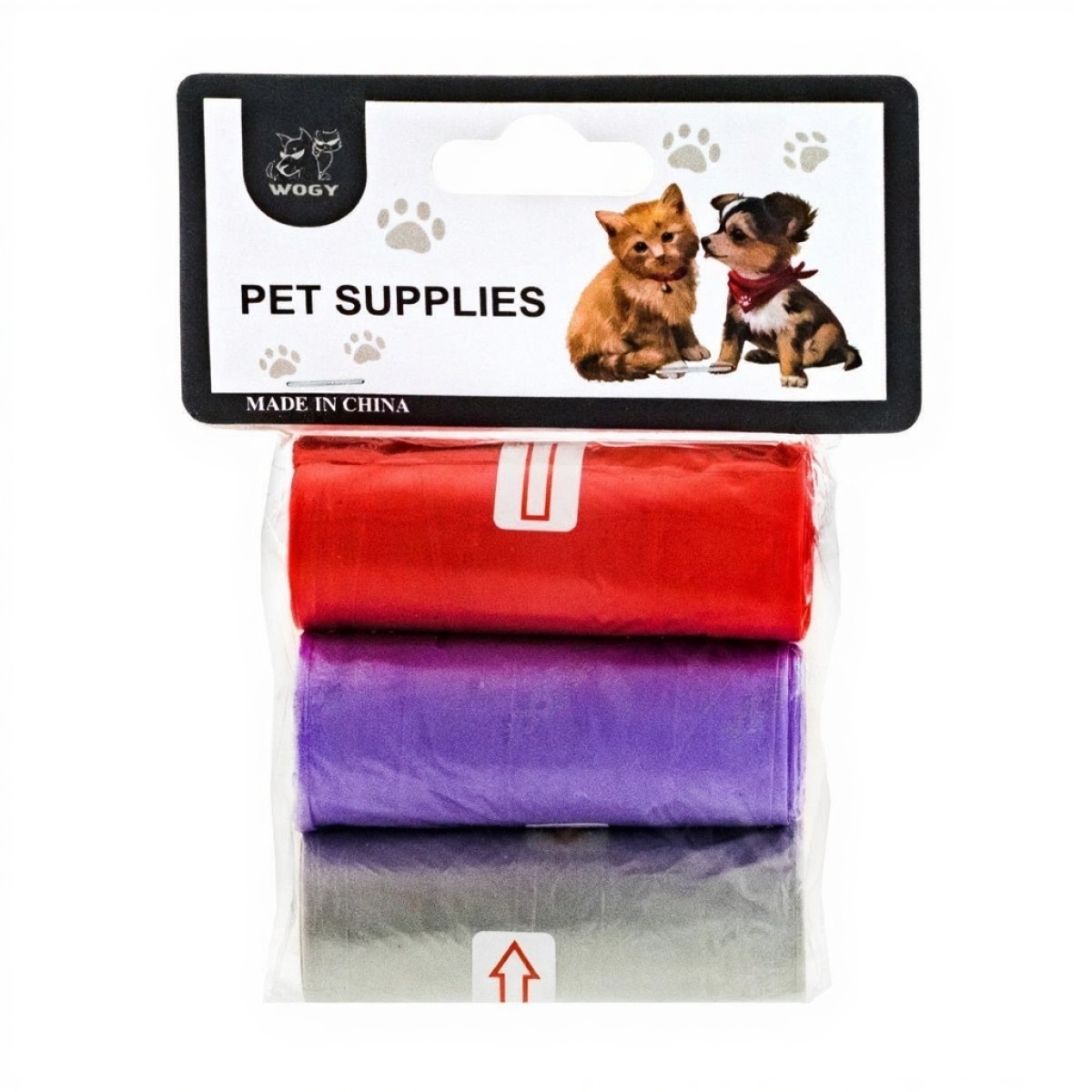 Набор пакетов Wogy сменных 3 рулона полиэтилен в ассортименте для собак 7*2*6