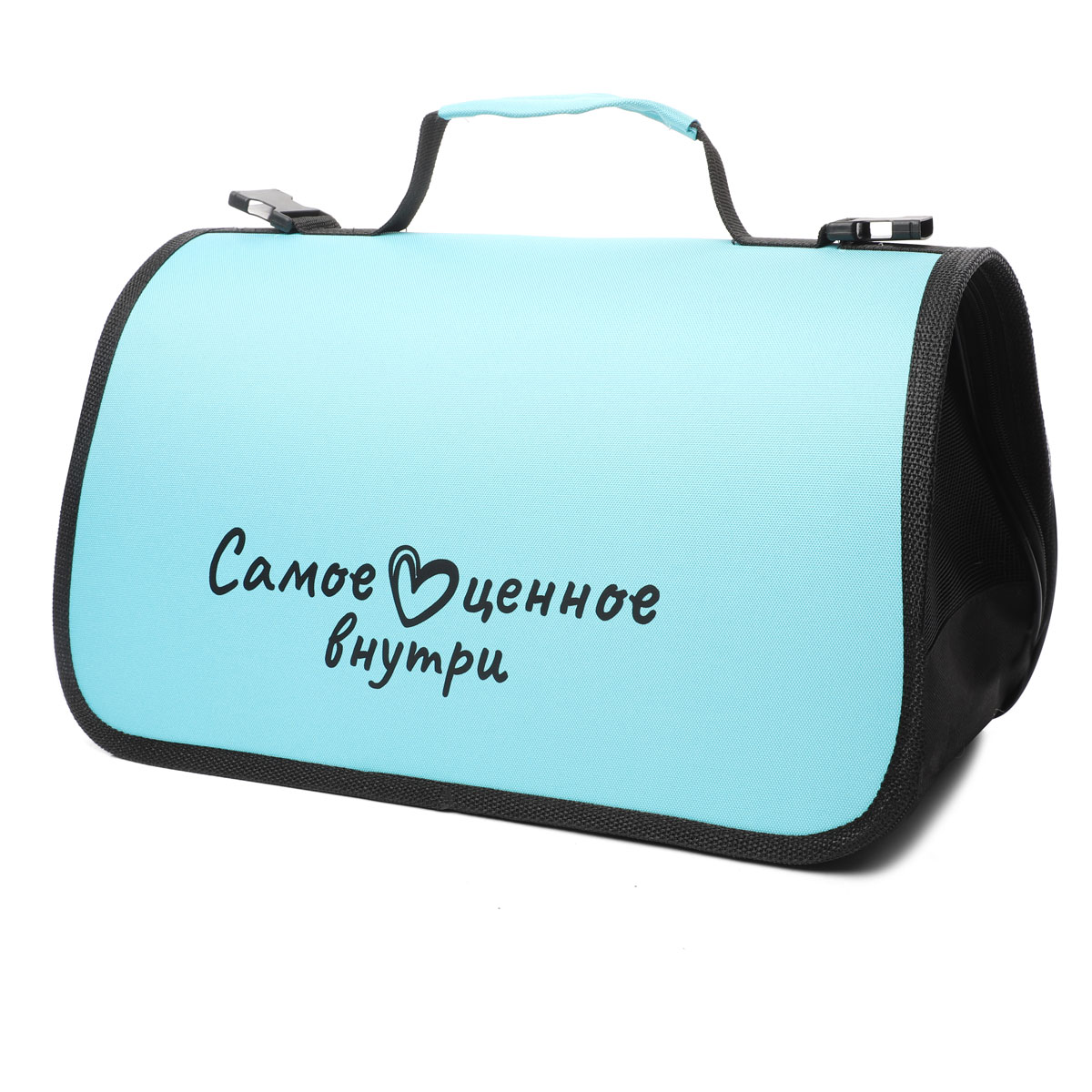 Сумка-переноска Гамма Самое ценное внутри бирюзовый для животных 43*24*24 см
