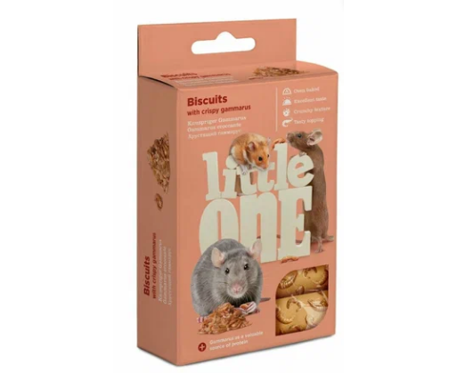 Лакомство Little One бисквиты с хрустящим гаммарусом для грызунов 35 г