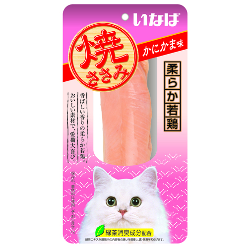 Лакомство Inaba Yakisasami Куриное филе со вкусом краба для кошек 26 г