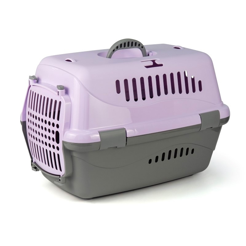 Переноска ZooExpress Турне с пласт дверцей фиолетовый L для животных 54,5*36*34 см