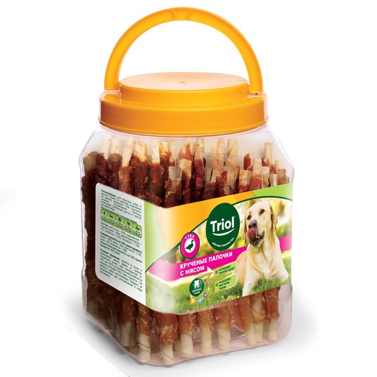 Лакомство Triol Крученые палочки с мясом утки для собак 750 г