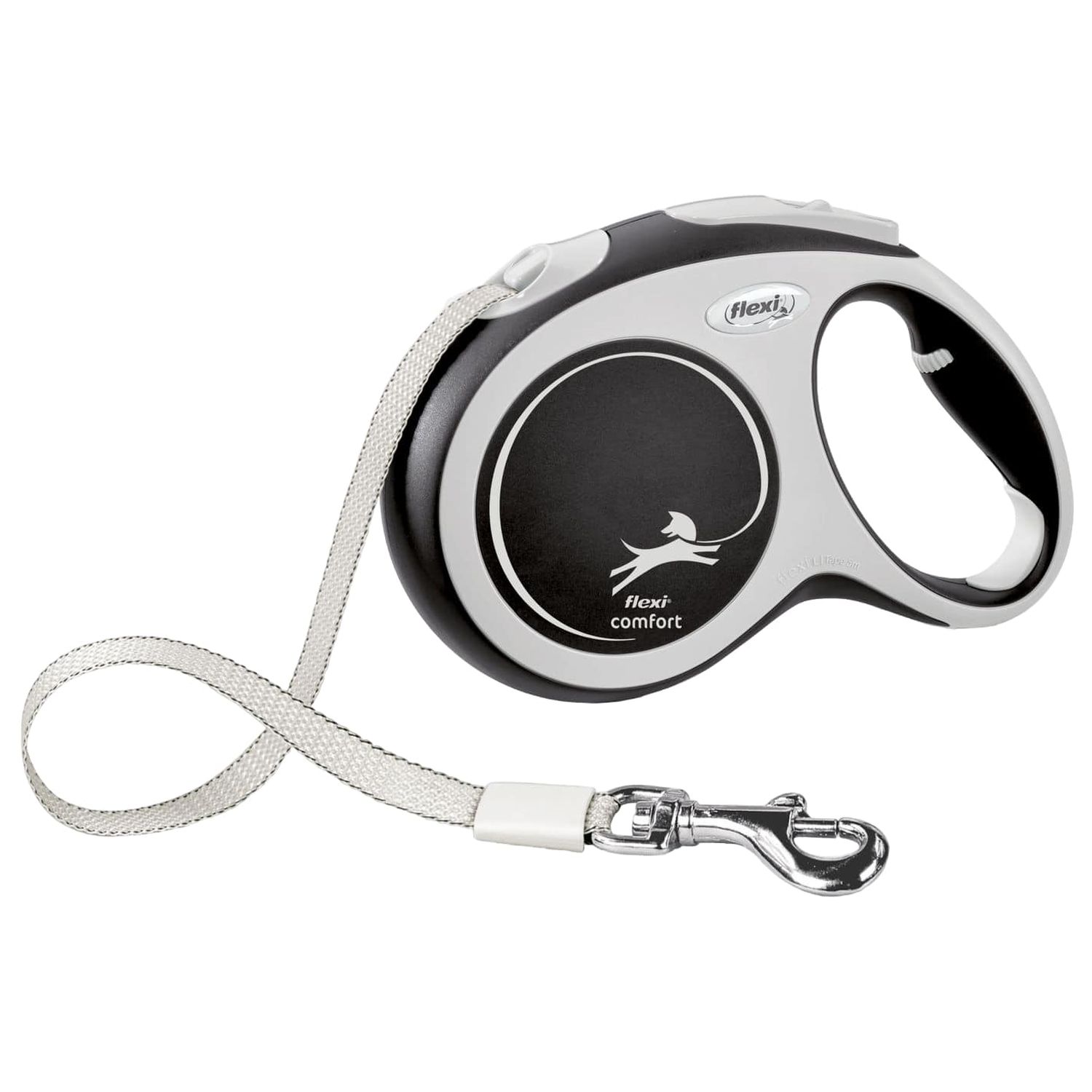 Рулетка FLEXI NEW LINE Comfort L (до 60 кг) лента 5 м черный для собак