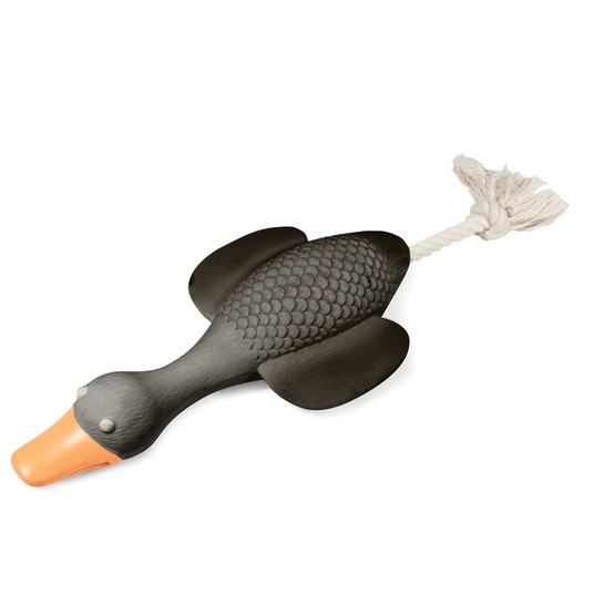 Игрушка Triol Гусь с верёвкой серый для собак 12-21 см