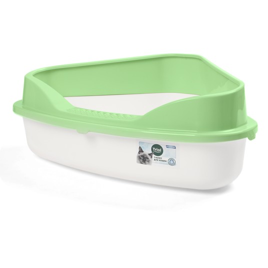 Туалет Triol HYGIENE Дельта угловой с бортом белый для кошек 57,5*46,5*22 см