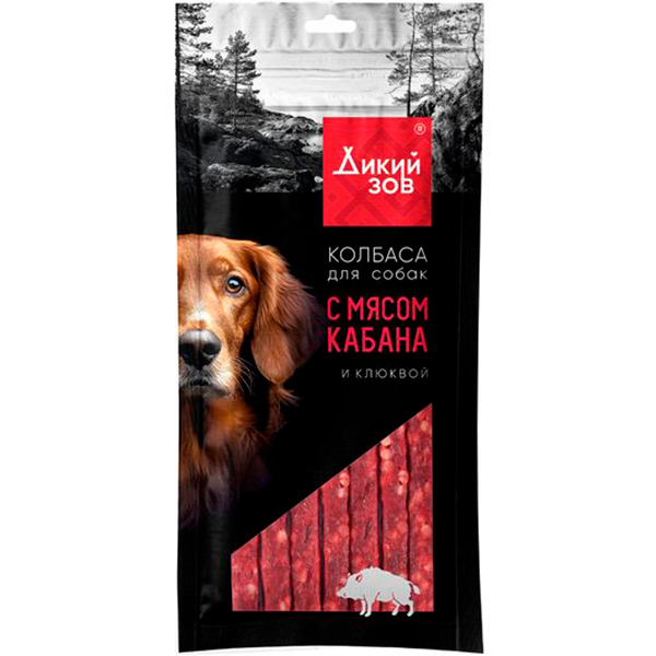 Дикий Зов TitBit колбаса  с мясом кабана и клюквой для собак 85 г
