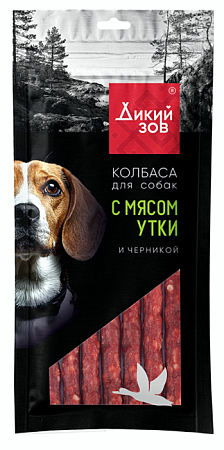 Дикий Зов TitBit колбаса с мясом утки и черникой для собак 85 г