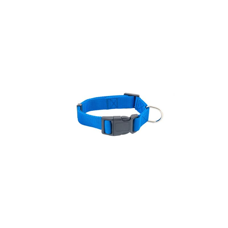 Ошейник Моськи-Авоськи ткань синий для собак 2,5*35-50 см