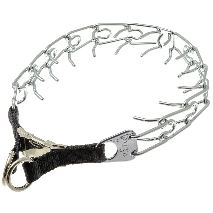 Ошейник V.I.PET-PRO строгий разнонаправленные зубья c разворотной пластиной для собак 3,8 мм