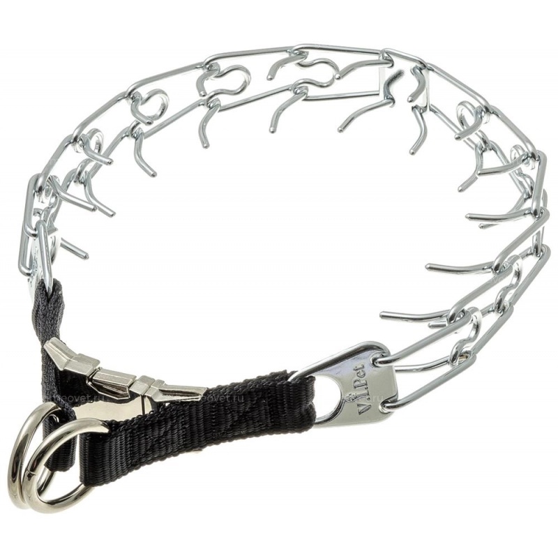 Ошейник V.I.PET-PRO строгий разнонаправленные зубья c разворотной пластиной для собак 3,2 мм