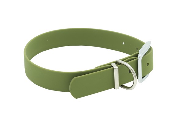 Ошейник Каскад биотан матовый оливковый для собак 2,5*35-45 см