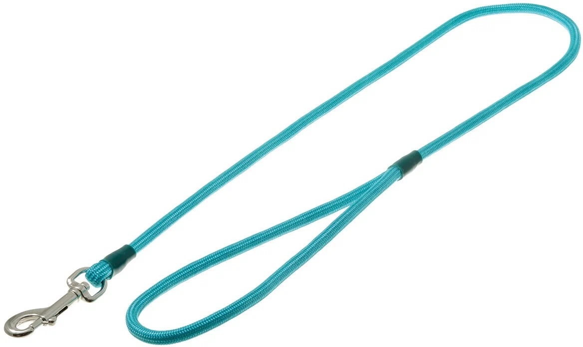 Поводок V.I.PET с карабином круглый бирюзовый д/соб 6мм*80 см