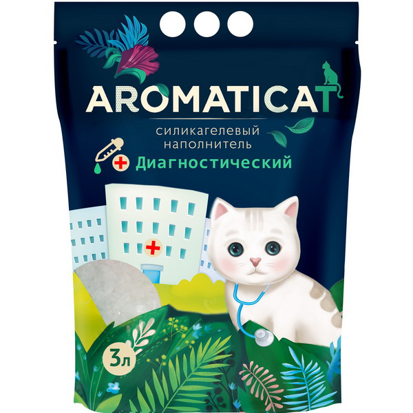 Наполнитель Aromaticat диагностический pH силикагель для кошек 3 л