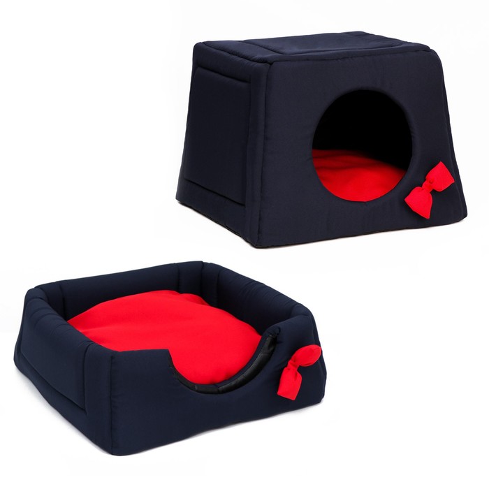 Дом-трансформер Пижон Саманка красно-синий для животных 45*36 см