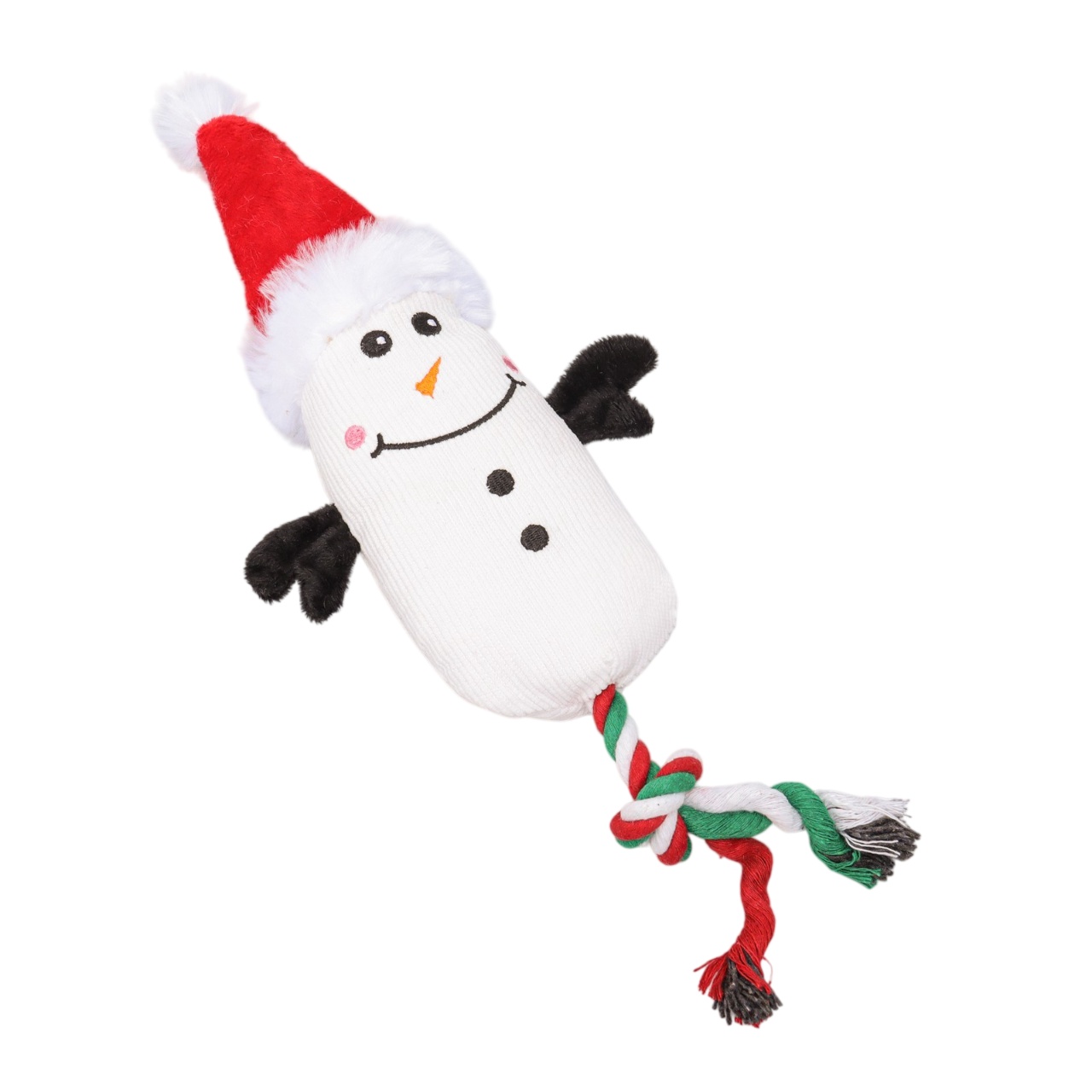 Игрушка Пижон Снеговик с канатом и пищалкой для собак 39*13 см