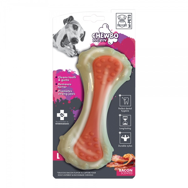 Игрушка MPets Chewbo Choppy Кость вкус бекона L для собак  20,2 см