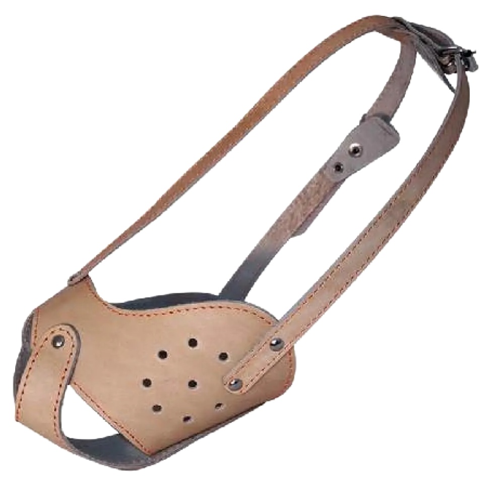 Намордник Гамма Бультерьер натуральная кожа в ассортименте для собак 16*7*11 см