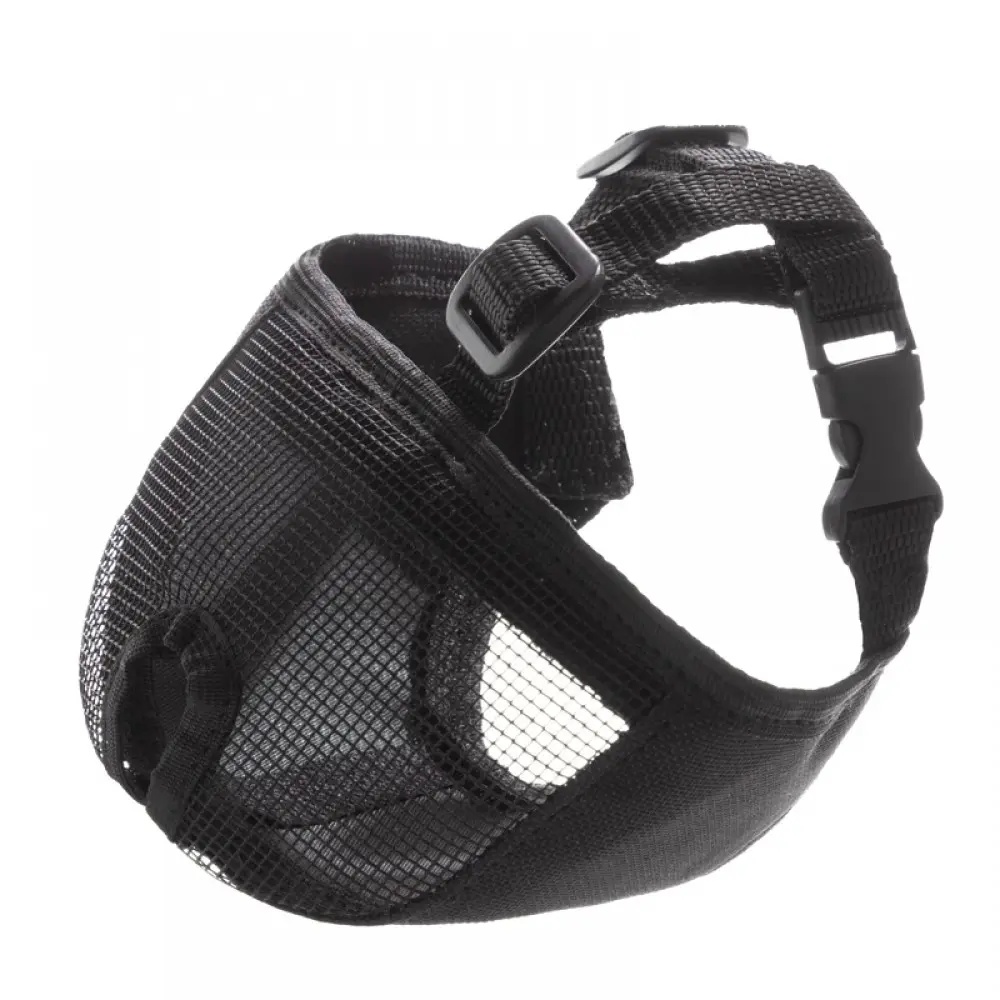 Намордник Гамма для короткомордых пород нейлон черный для собак XS 20 см