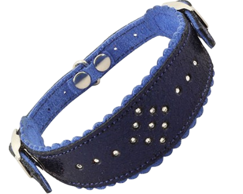 Ошейник Гамма Мисти двойной с регулируемой длиной и стразами натуральная кожа в ассортименте для животных 3,2*32 см