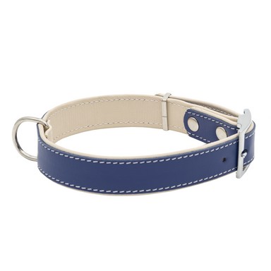 Ошейник Каскад Best двойной с подворотом синий для собак 2*36-34 см