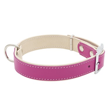 Ошейник Каскад Best двойной с подворотом фуксия для собак 2*26-34 см