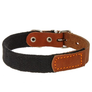 Ошейник Каскад брезент с кожей для собак 3,5*50-59 см