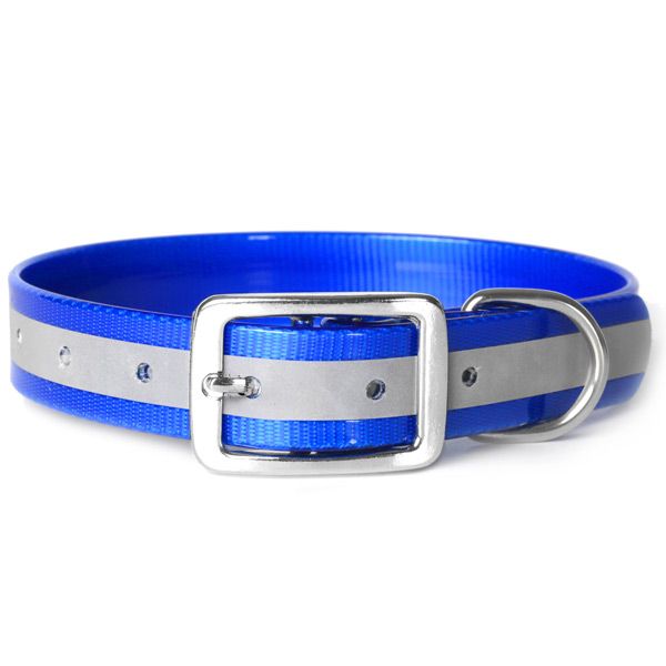Ошейник Каскад светоотр биотан синий для собак 2*25-35 см