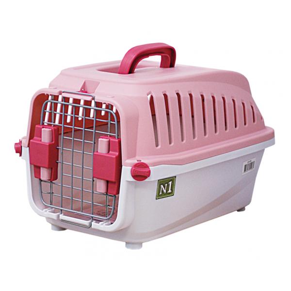 Переноска Nature №1 с замком до 10 кг пластик розовый для животных 60*38*36,5 см