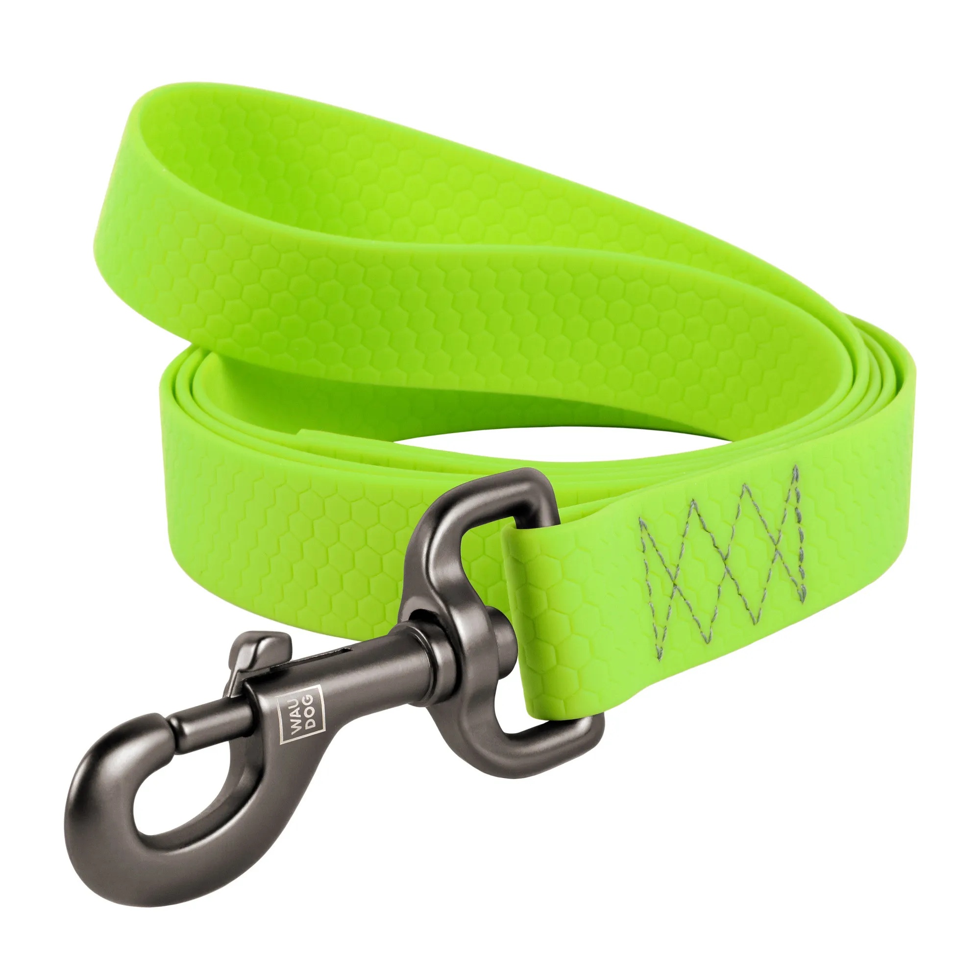 Поводок WAUDOG Waterproof светящийся водостойкий салатовый для собак 2,5*183 см