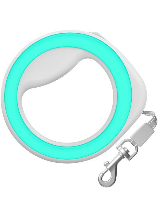 Поводок-рулетка WAUDOG R-leash XS-M (до 40 кг) круглая светоотражающая лента салатовый для собак 2,9 м