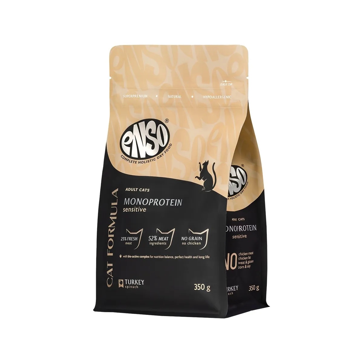 Enso Monoprotein Adult Sensitive Digestion Индейка/шпинат для кошек 350 гр