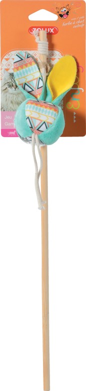 Удочка-дразнилка Zolux Мяч талисман с кошачьей мятой бирюзовый для кошек